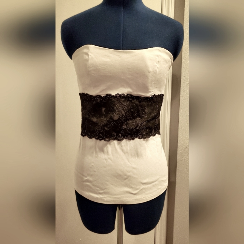 Black lace tube top